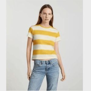 Everlane - The Organic Cotton Box-Cut Tee, yellow stripes